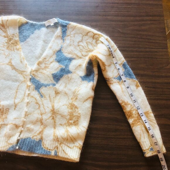 Sezane Lisette Celeste Blue Floral Print Cardigan XXS - Picture 6 of 7